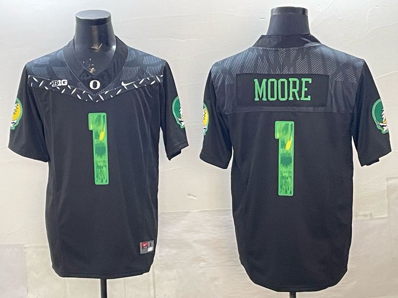 Men 2026 NCAA Lightning #1 Moore Black Three generations Jersey 02